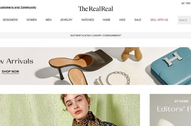 Web front page of TheRealReal