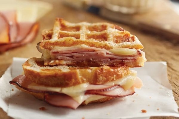 Waffled Ham and Cheese Melt with Maple Butter Image