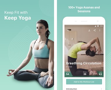 Display of Keep Yoga App