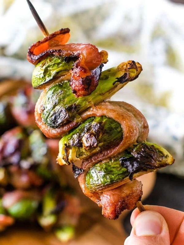 Bacon Wrapped Grilled Brussels Sprouts
