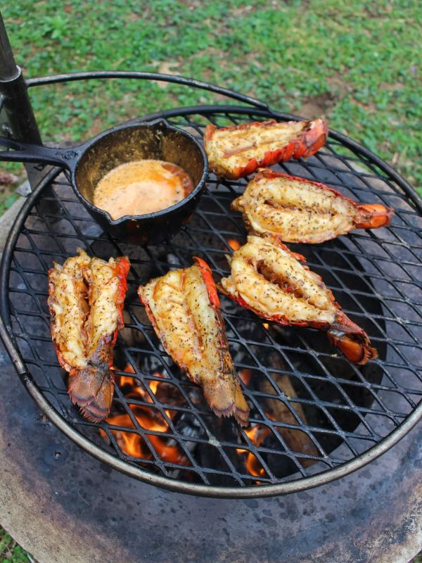 Grilled Lobster Tails with Honey Cajun Butter