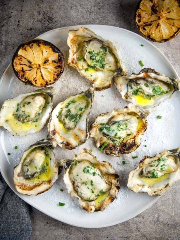 Grilled Oyster with White Wine Butter Sauce
