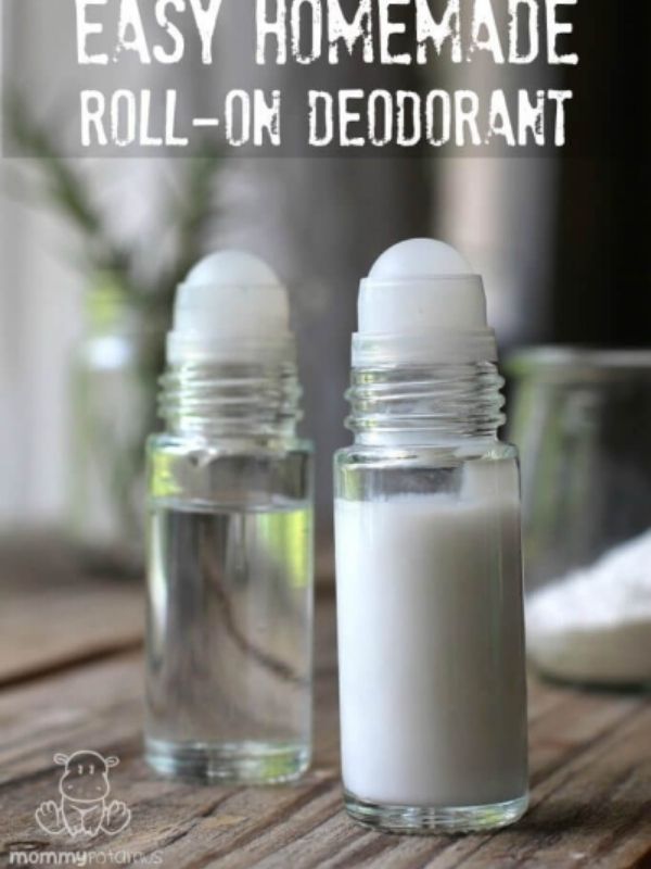 Two roll-on homemade deodorant