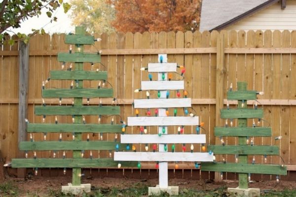 DIY Lighted Wooden Christmas Trees