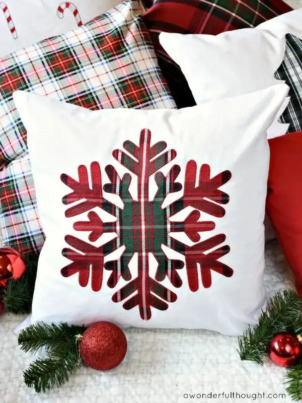 DIY Plaid Christmas Pillows