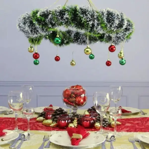 Hula Hoop Christmas Chandelier