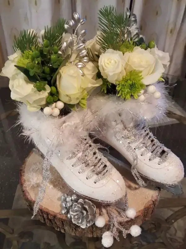 Ice Skate Winter Centerpiece