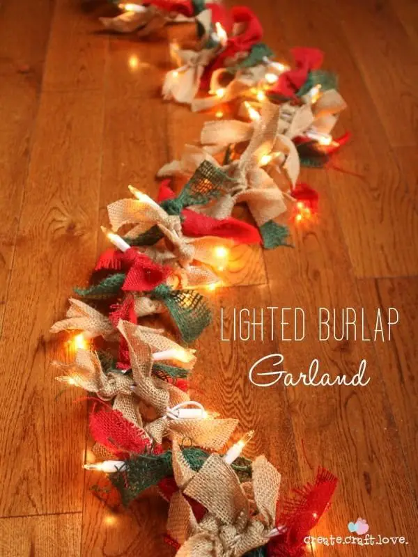 Lighted Burlap Garland