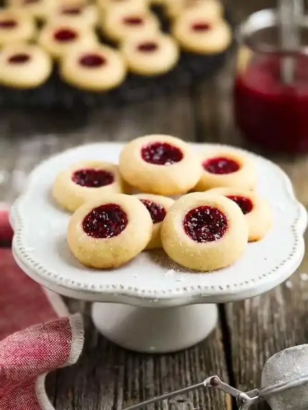 Vegan Thumbprint Cookies with Raspberry Jam