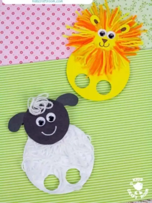 March Lion and Lamb Finger Puppet Crafts