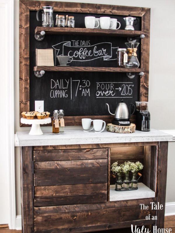 DIY Rustic Coffee Table Bar
