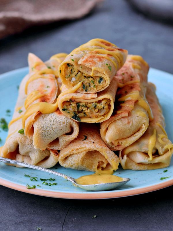 Savory Crepes With Veggie Fillings