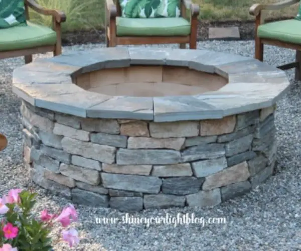 DIY Fire Pit and Pea Stone Patio