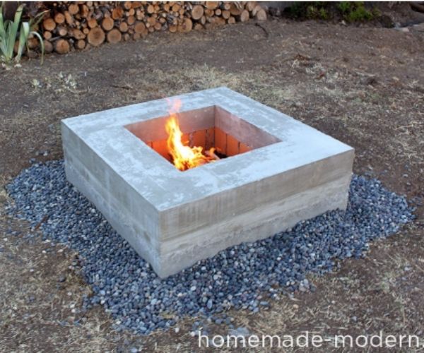 DIY Modern Concrete Fire Pit