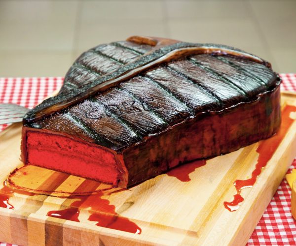Red Velvet Steak Cake