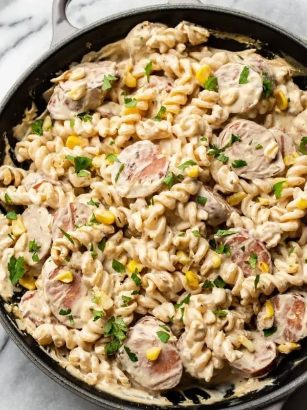 Creamy Cheese Smoked Sausage Pasta