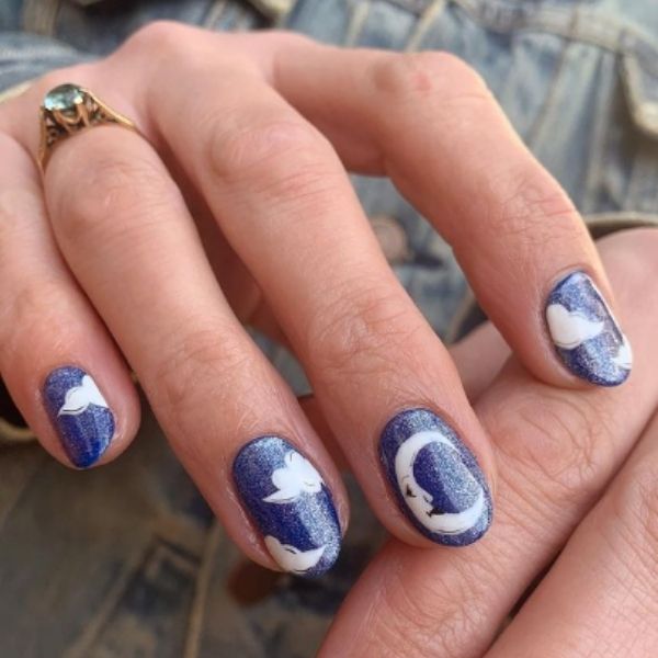 Cute Blue Acrylic Nails