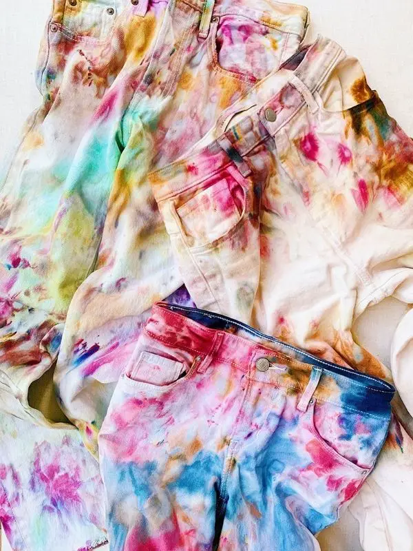 DIY Jeans Ice Dyeing