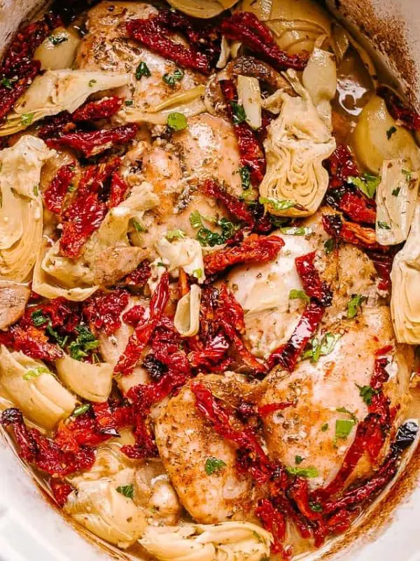 Chicken Thighs with Artichokes and Sun-Dried Tomatoes