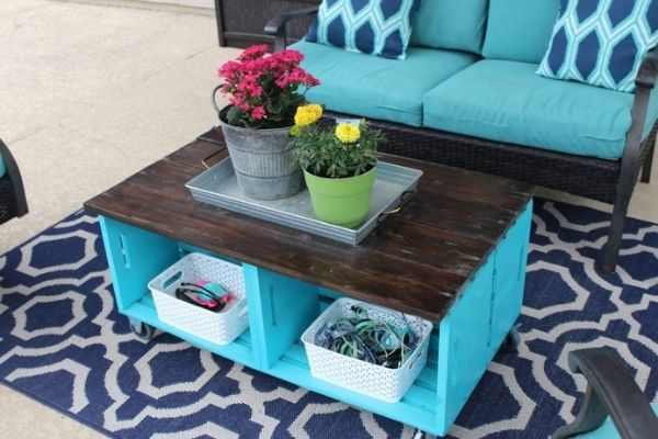 DIY Crate Coffee Table