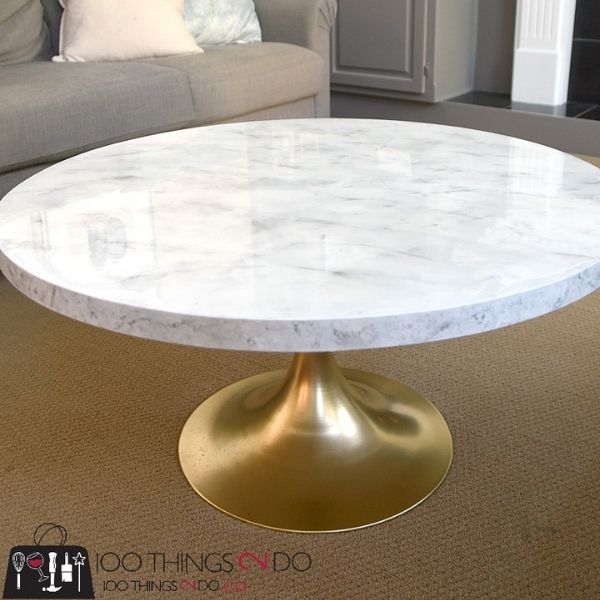 DIY Faux Marble Coffee Table