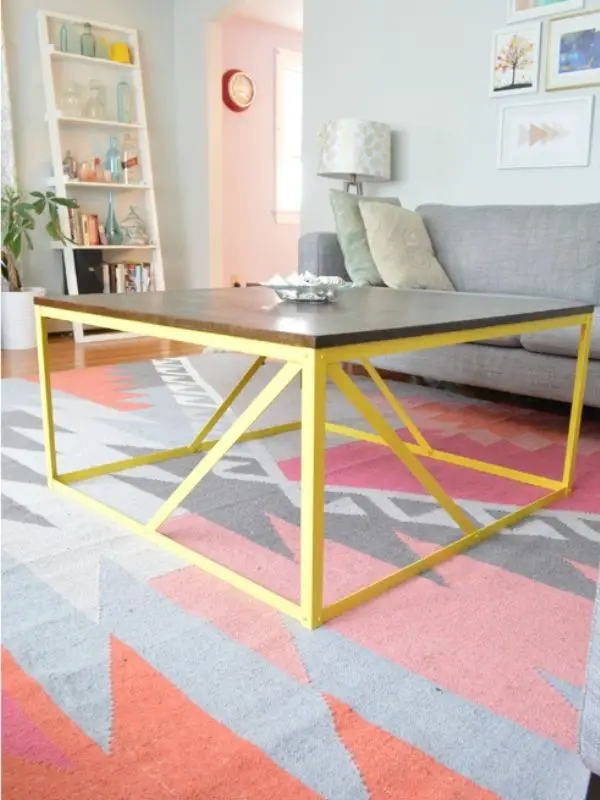 DIY Modern Industrial Metal Coffee Table