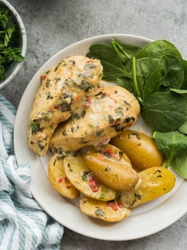 Italian Crockpot Chicken and Potatoes