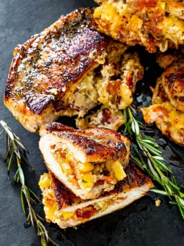 Apple Bacon Stuffed Pork Chops