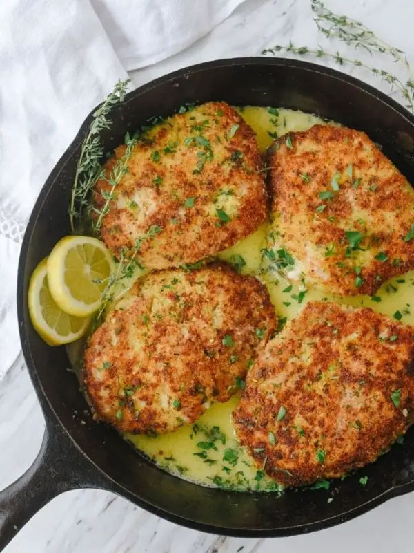 Breaded Pork Chops with Lemon Butter Sauce