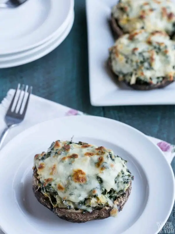 Stuffed Portobello Mushrooms with Spinach and Artichoke