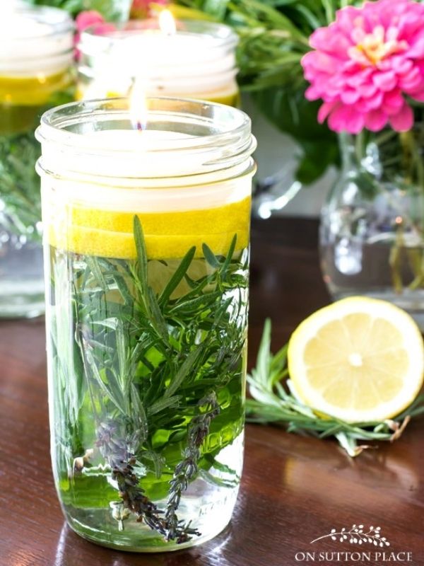 DIY Citronella Candles with Herbs