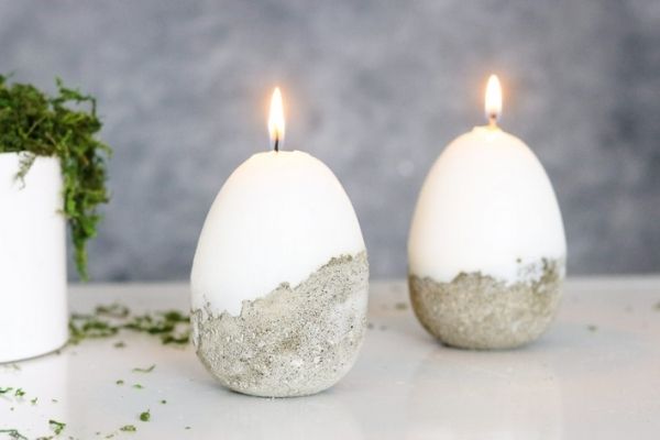DIY Concrete Easter Candle