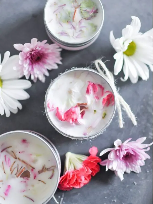 DIY Floral Candles