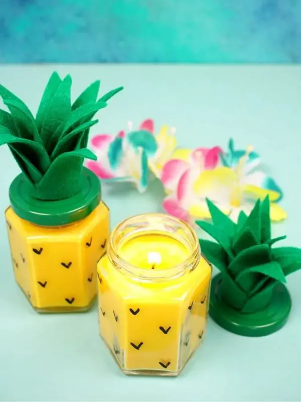 DIY Pineapple Candles