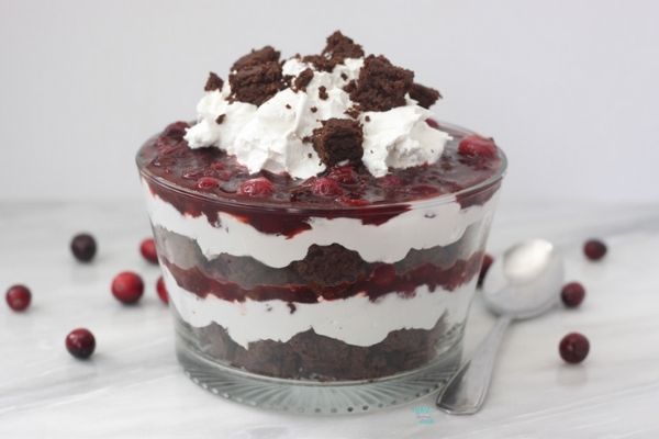 Pumpkin Brownie Cranberry Trifle