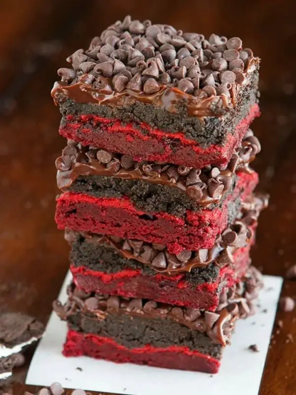 Red Velvet Oreo Truffle Brownies