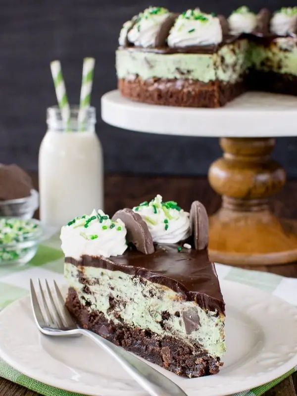 Thin Mint Cheesecake Brownie Cake