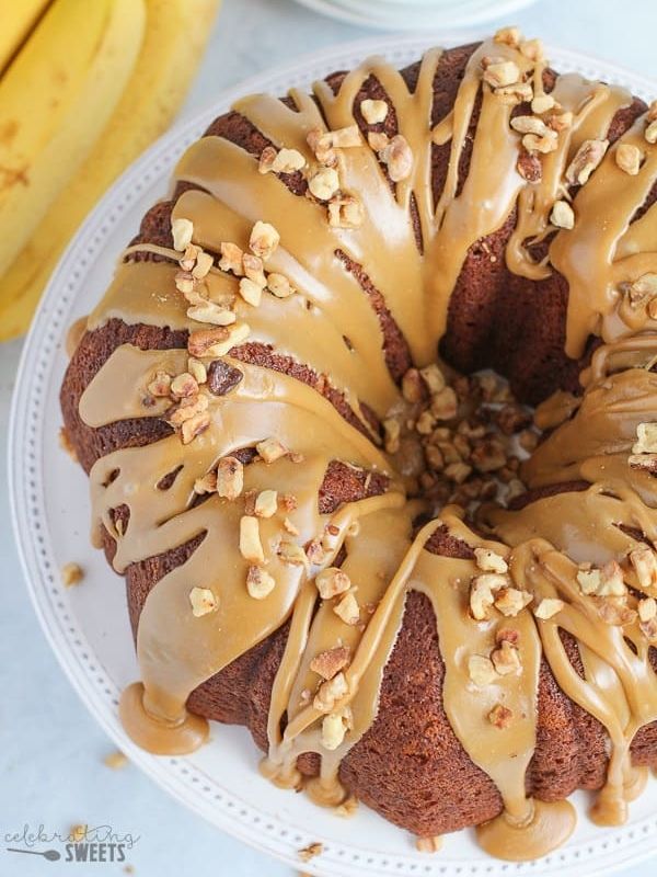 Banana Bundt Cake with Brown Sugar Glaze