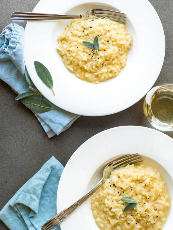 Instant Pot cheddar Risotto with Fresh Sage