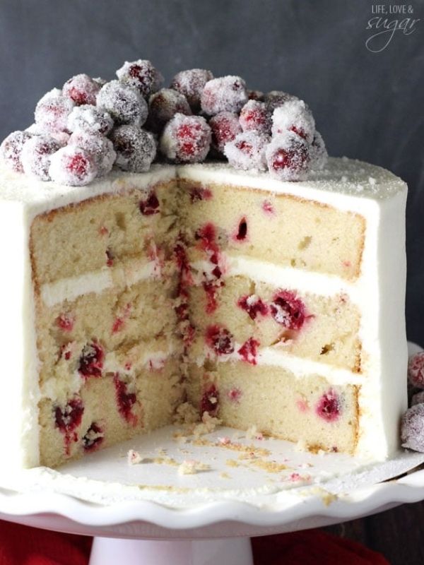 Sparkling Cranberry White Chocolate Cake