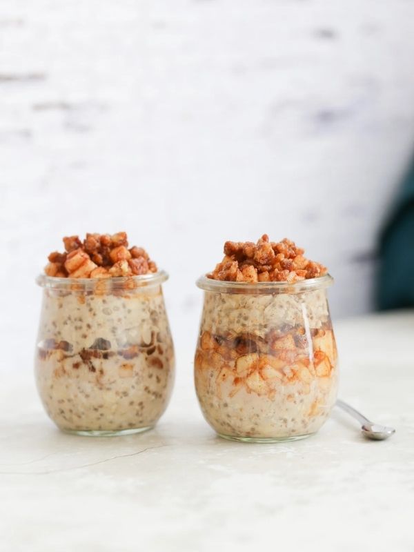 Apple Pie Overnight Oats with Pecans