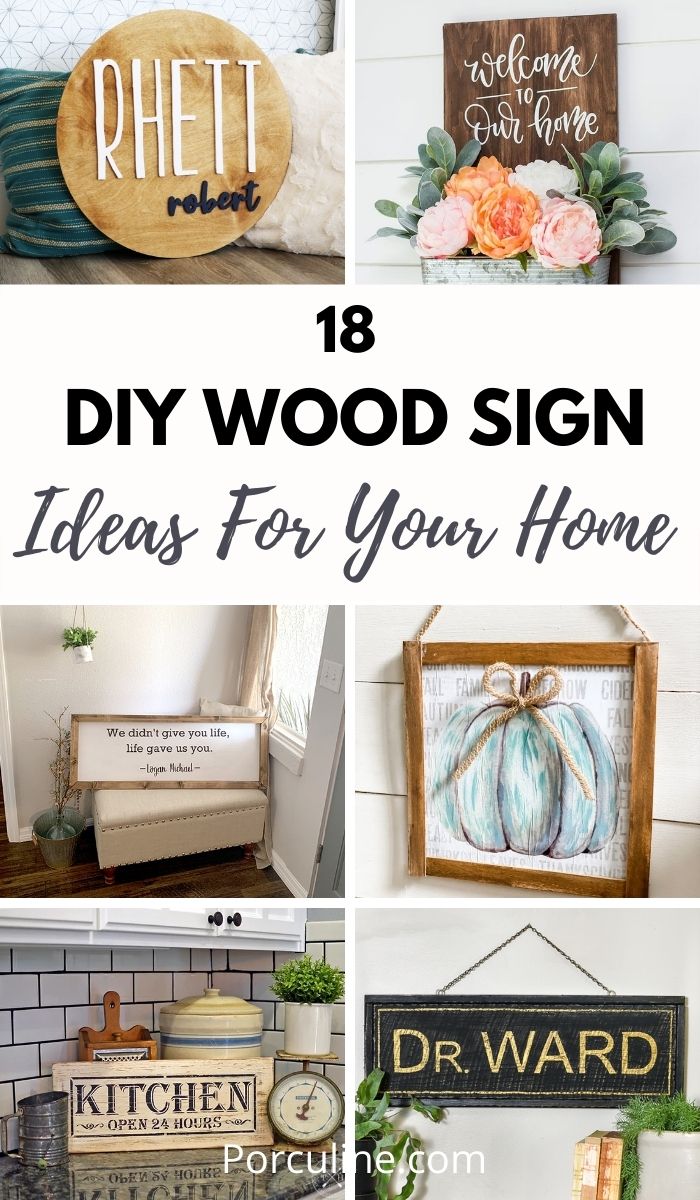 18 Simple DIY Wood Sign Ideas for a Pretty Home Decor - Porculine