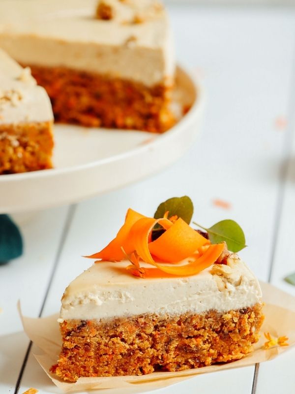 Raw Carrot Cake with Vegan Cream Cheese Frosting