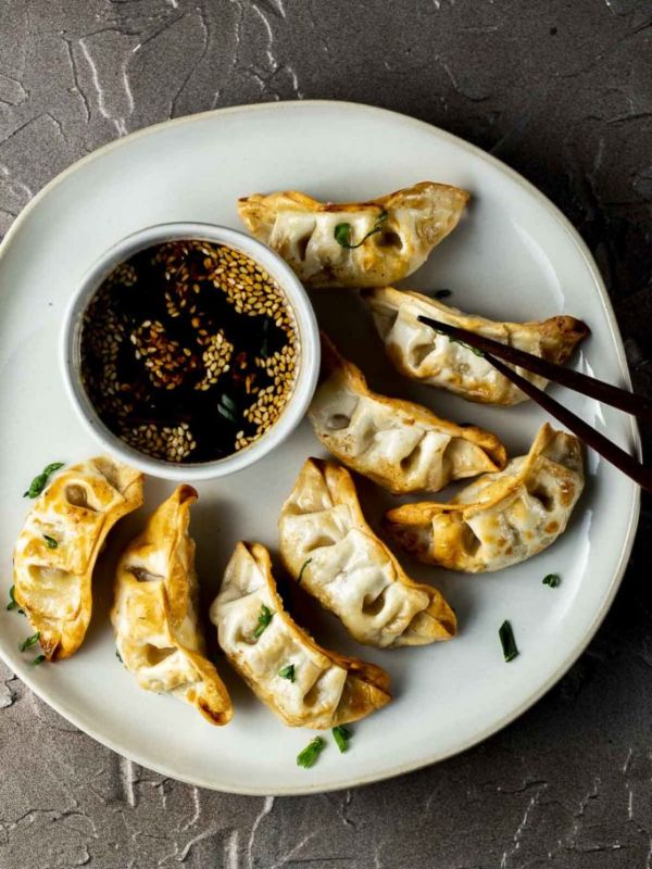 Air Fryer Potstickers with Chinese Dumpling Sauce