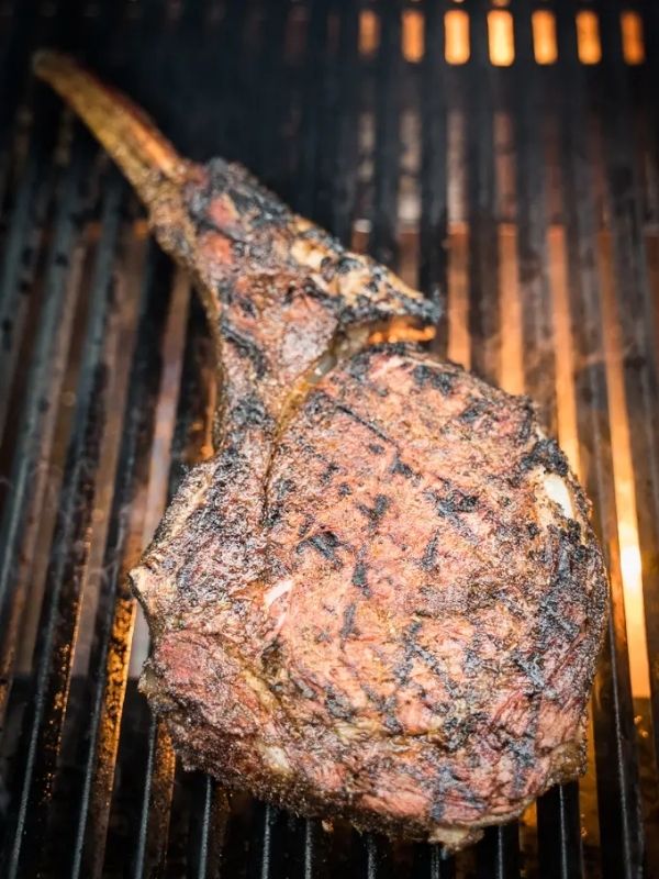 Smoked and Seared Tomahawk Steak on a Pellet Grill