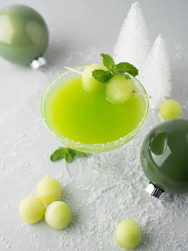 Very Merry Melon Grinch Green Cocktail