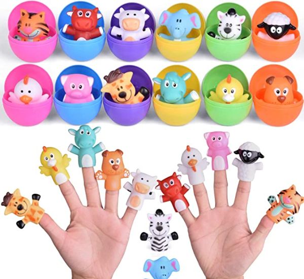 Easter Eggs Prefilled with Animal Finger Puppets