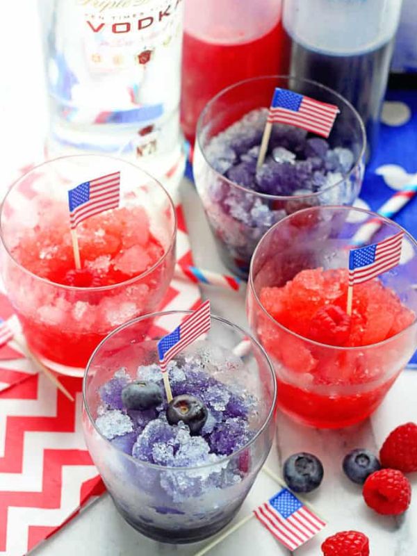Red and Blue Spiked Snow Cones