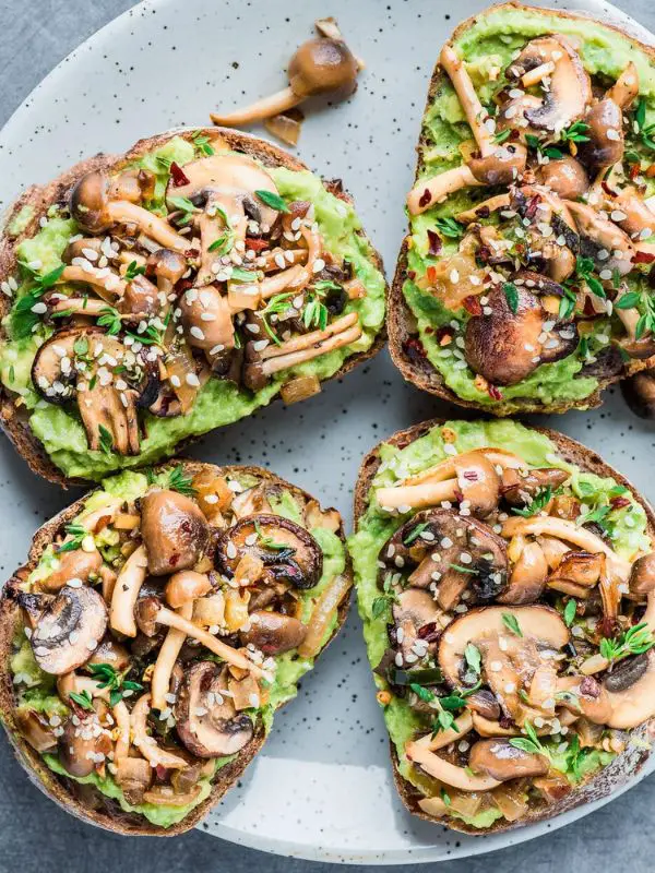 Creamy Mushroom Smashed Avocado Toast