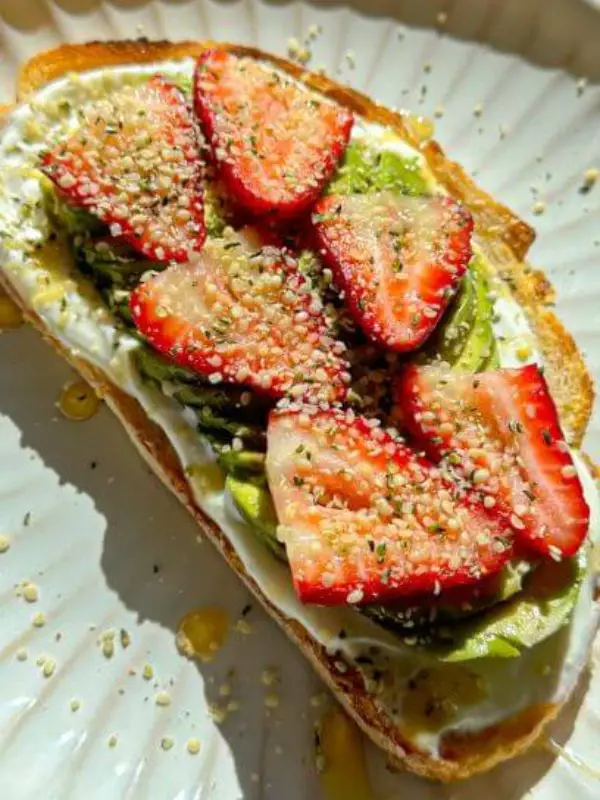 Strawberry Yogurt and Avocado Toast